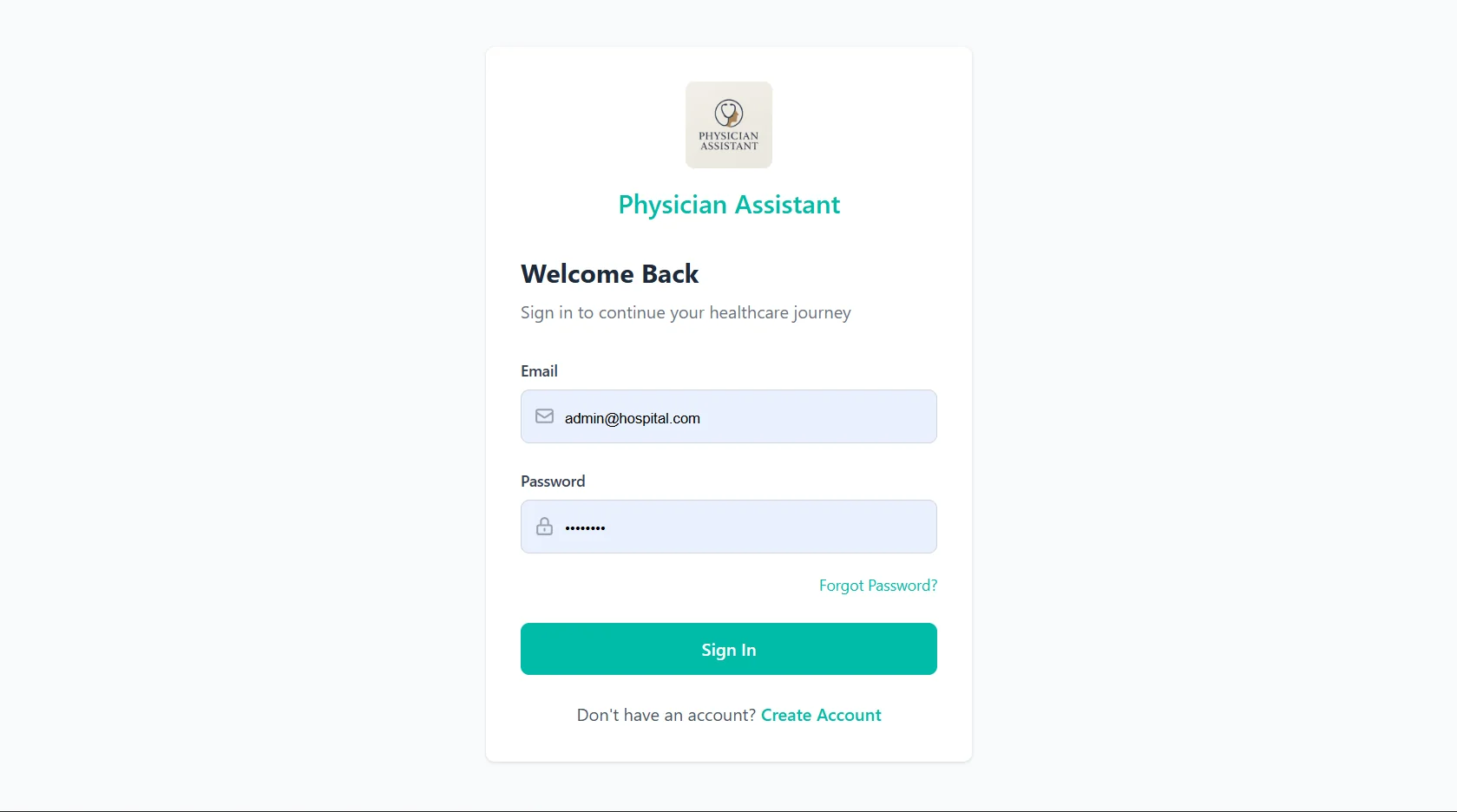 Physician Assistant — Web project by Hexicle