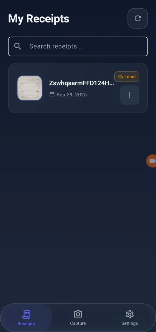 Receipt Capture — App project by Hexicle